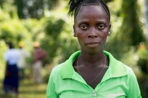 Hawa, an Ebola survivor, now benefits from one of our projects in Foya.