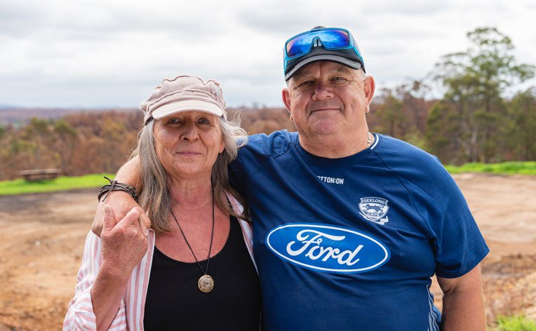 Terry Maki and his partner Patricia experienced God’s love through the many volunteers who helped them sift through the ashes of their home.