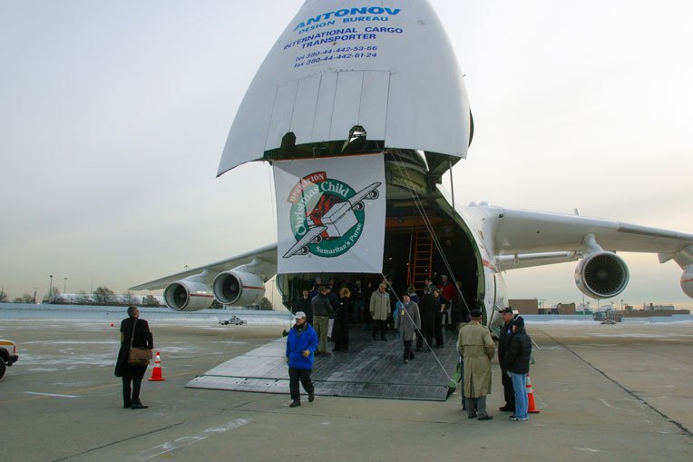 We chartered a jumbo jet to deliver the shoebox gifts to Uganda.