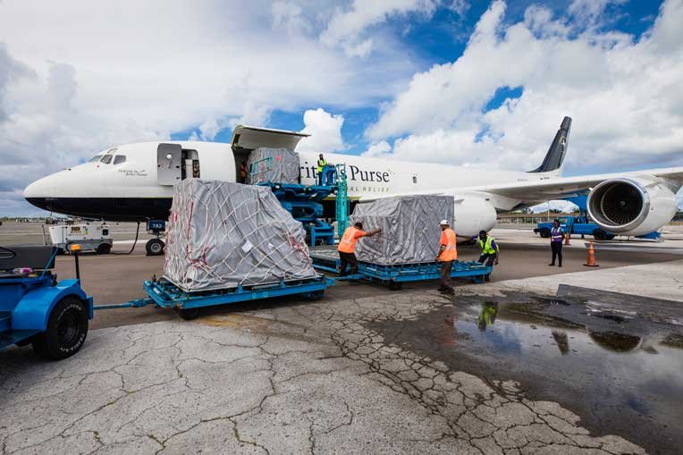 The plane was unloaded in Nassau, the Bahamas, on 15 Oct.