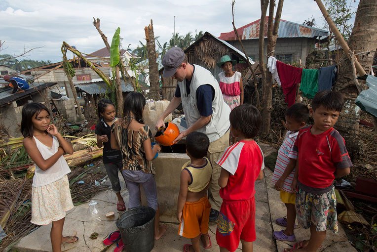We provided clean water access in the Philippines after Typhoon Haiyan.