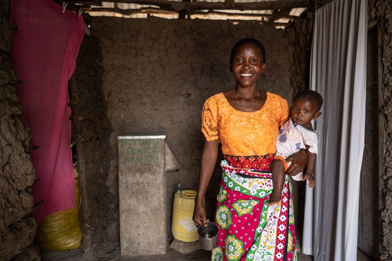 Eunice and her family are much healthier now that they have clean water access.
