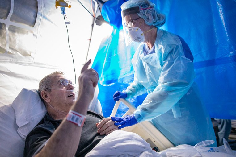 Wanda and Arnold spent their 49th wedding anniversary battling COVID-19 in our Emergency Field Hospital in Lenoir, North Carolina.