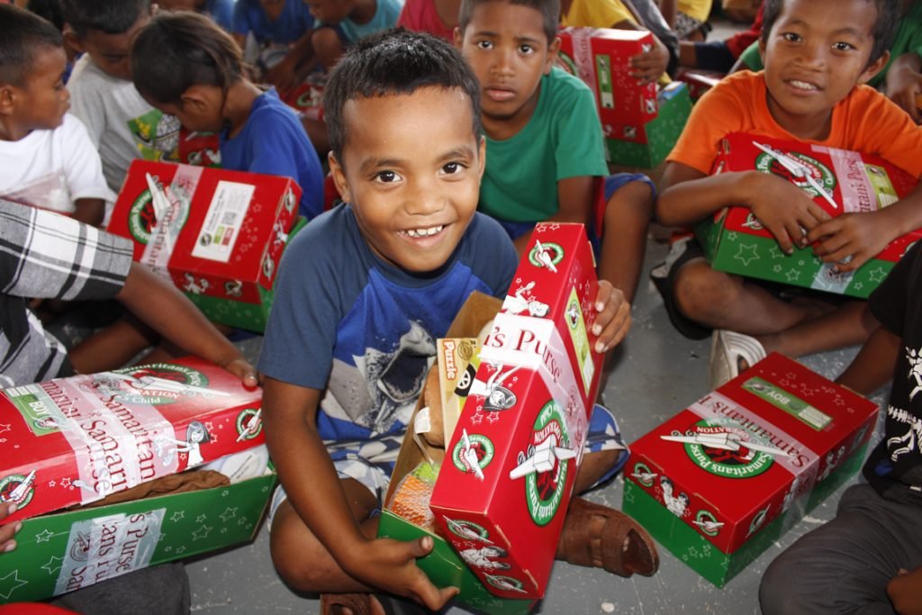 Children rejoice to receive their very own shoebox gift!