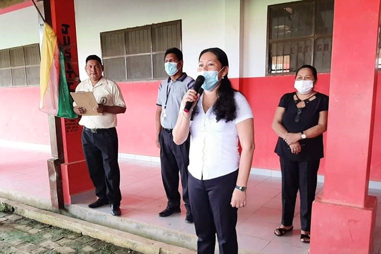 Staff at the school teach students about healthy hygiene practices.
