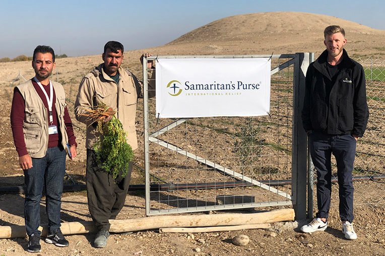 Samaritan’s Purse provided Firas with fencing to help protect his yield from animals.