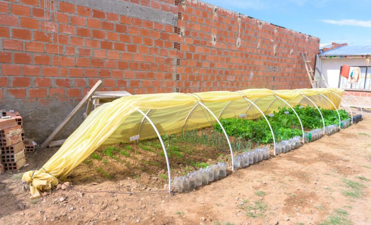 The micro tunnel will keep plants protected from the elements as they grow.