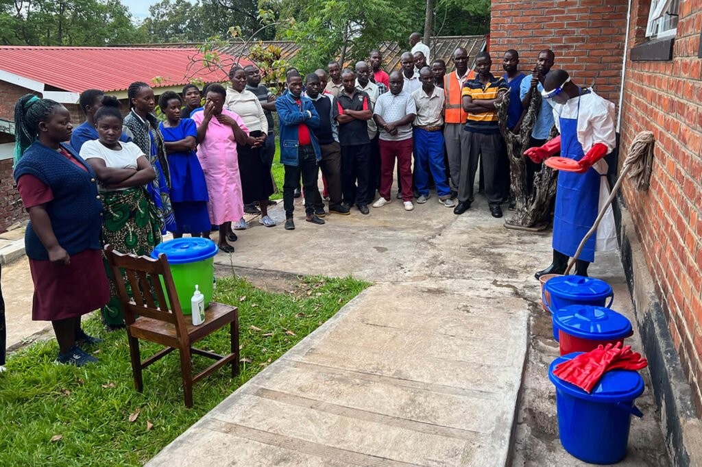 Nkhoma Hospital staff receive training in how to reduce the transmission of cholera and other infectious diseases.